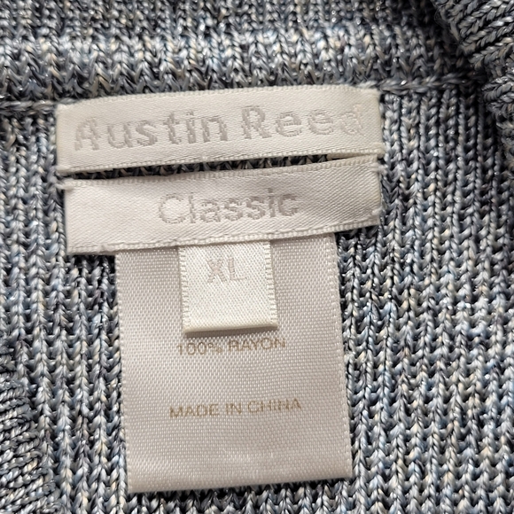 Austin Reed Top Women Size XL Silver Metallic Cowl Neck Sleeveless Rayon Stretch - Picture 4 of 8